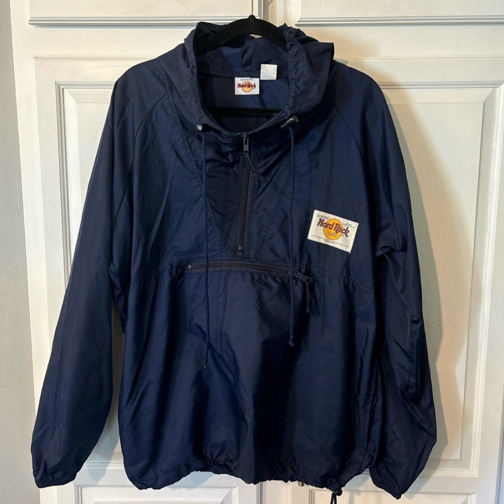 Hard Rock Cafe Authentic Navy Windbreaker Jacket